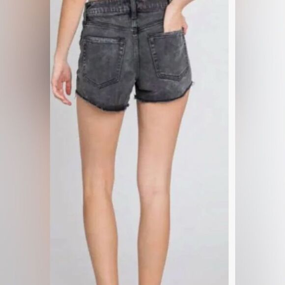 NWT Anthropologie Women’s Black Washed Shorts Distressed Raw Hem - Size XS - Picture 6 of 9